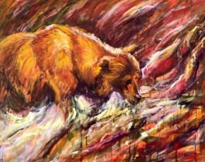 Bear with red fish