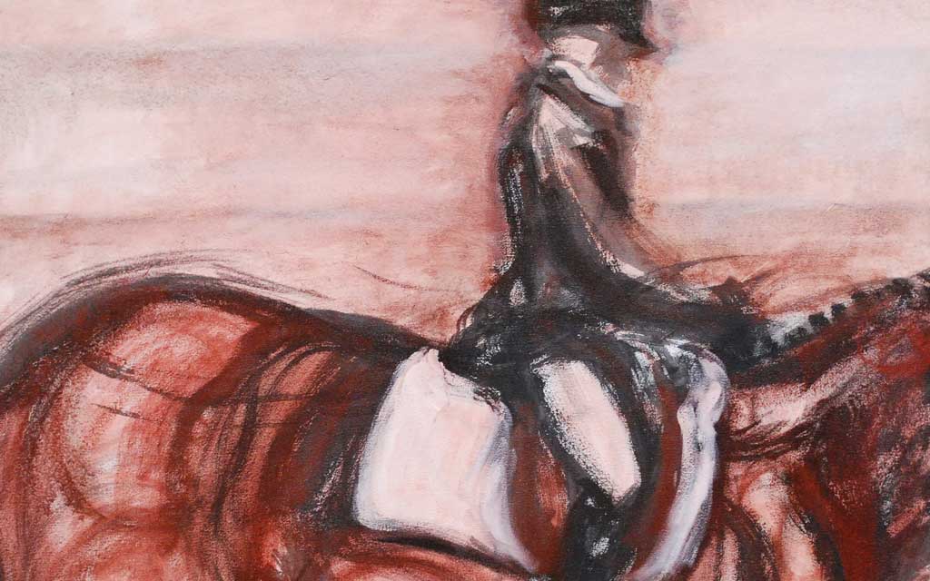 Ride series 2, 36 x 36, oil painting by Susan Falk